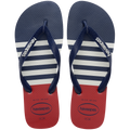 Men's Top Nautical Flip Flops - White/Navy/Red Apache