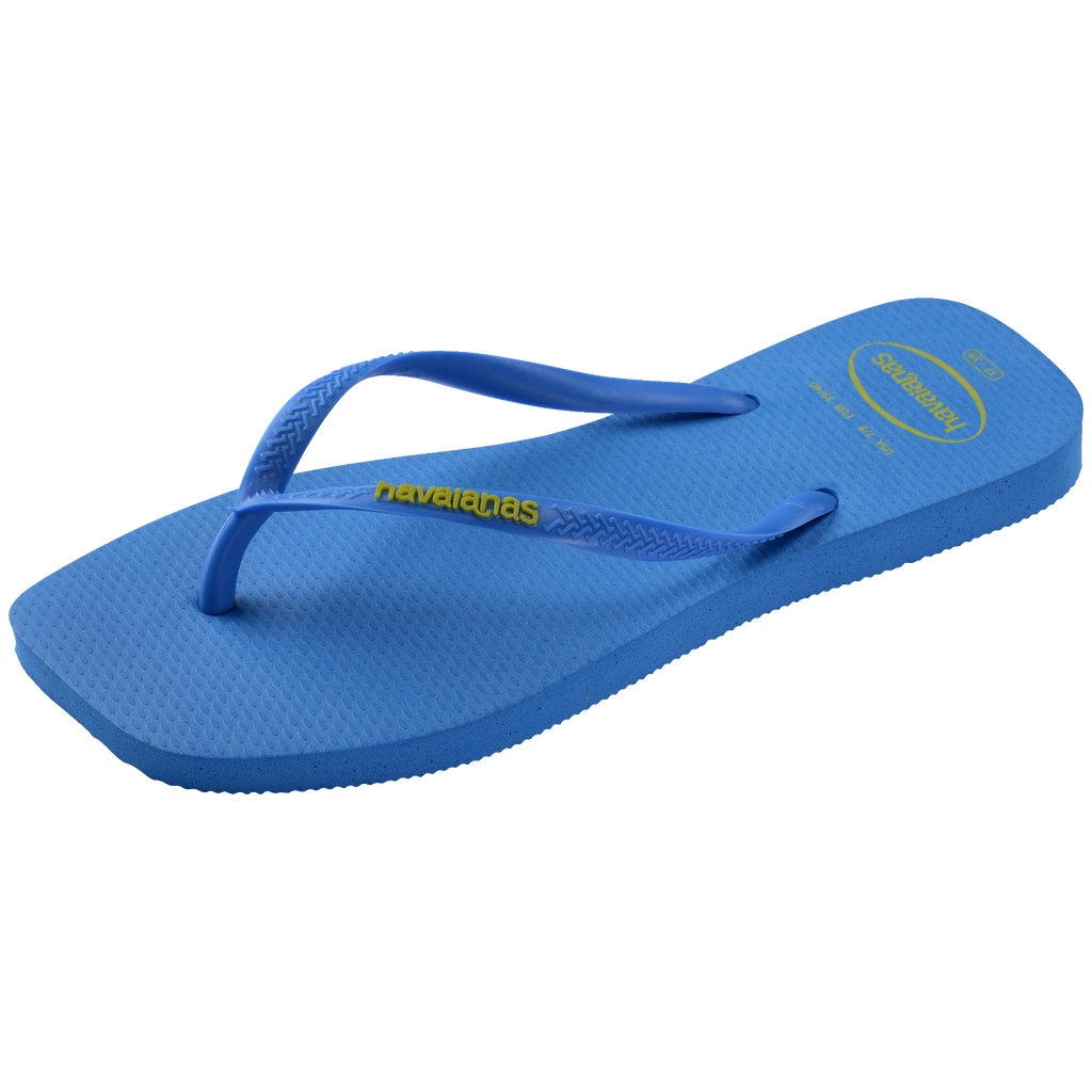 Women's Slim Square Logo Pop Up Flip Flops - BRILLIANT BLUE