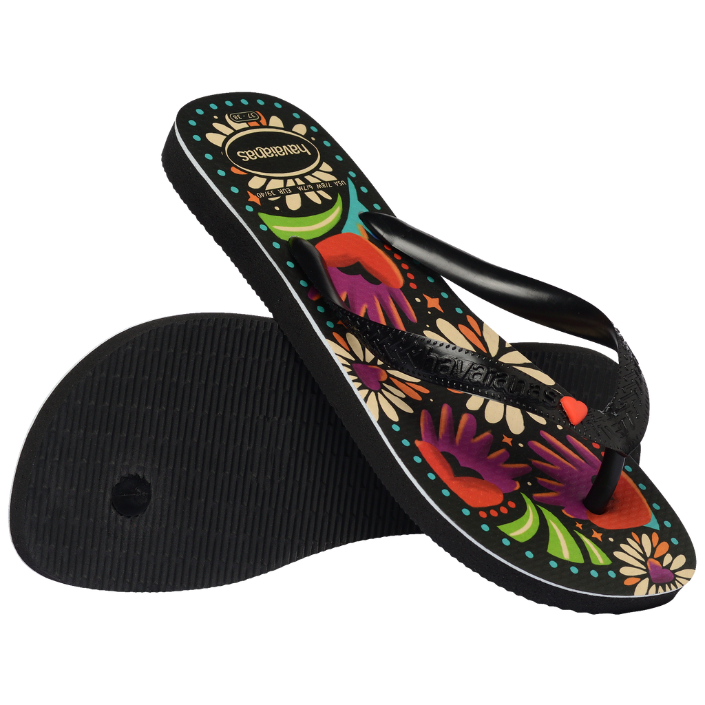 Women's Top Begonia Flip Flops - Black