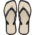 Women's Top Square Fusion Flip Flops - Black