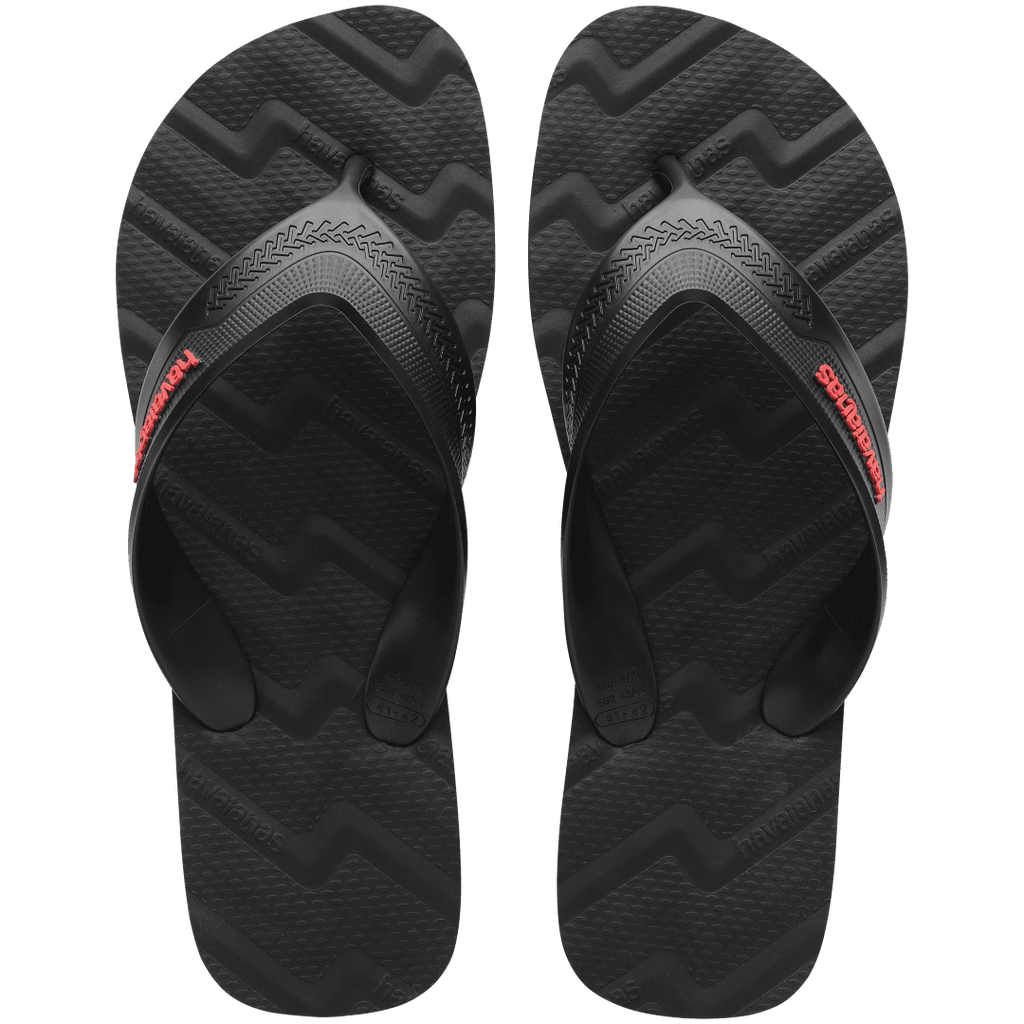 Men's Track Waves Flip Flops - Black